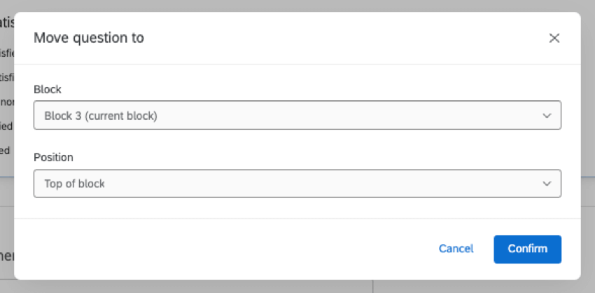 moving questions to a new place in the survey