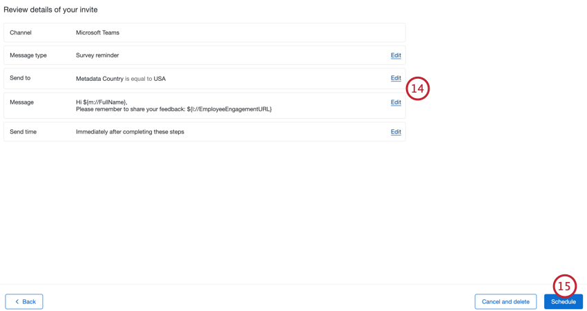 reviewing the reminder and scheduling