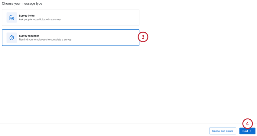 choosing survey reminder