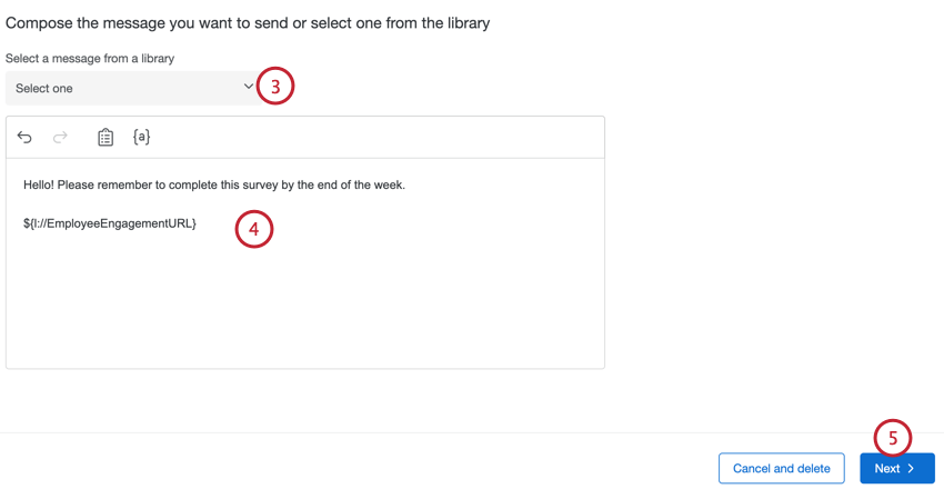 choosing and editing a reminder message