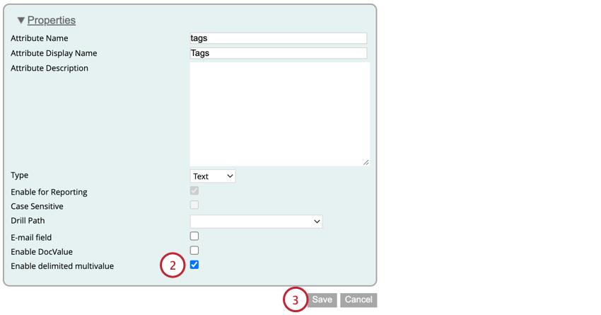 Auswahl Getrennte Mehrfachwerte aktivieren