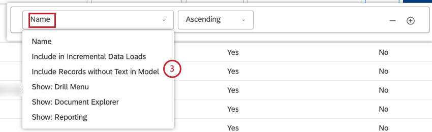 Verwenden Sie den Sortieroptions-Builder, um Sortierbedingungen zu definieren.