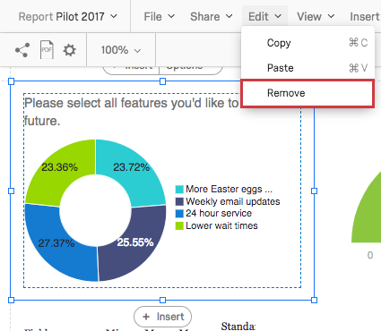Edit option on toolbar expanded