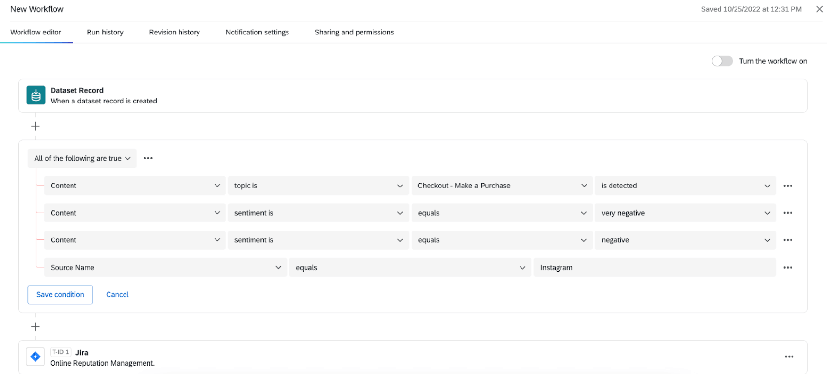 flujo de trabajo del registro de conjuntos de datos