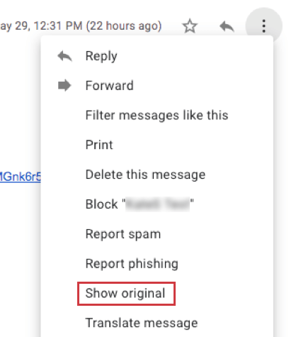 Originaloption im E-Mail-System anzeigen, um benutzerdefinierte E-Mail-Header anzuzeigen