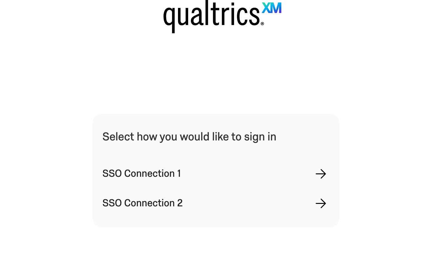 Login page with two options on it, matching the multiple login connections enabled