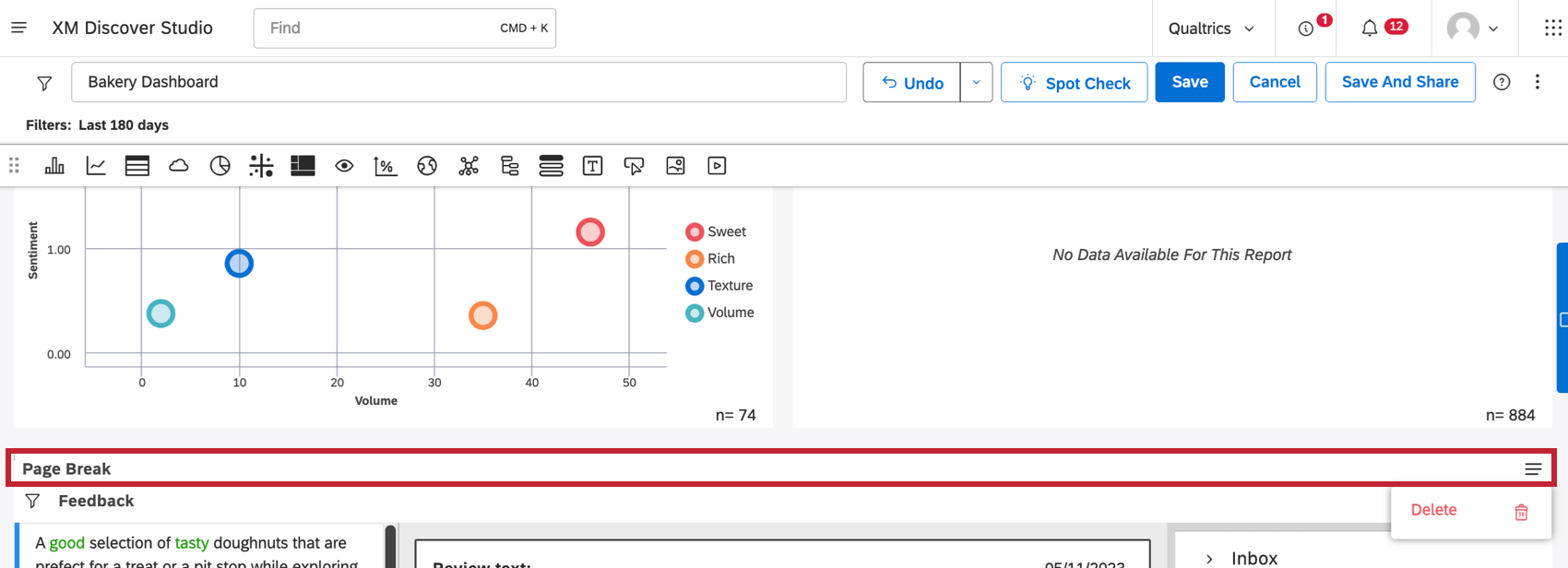 Page break as a blank bar in between the dashboard widgets