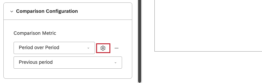 To define additional settings, click the gear icon next to the comparison metric.