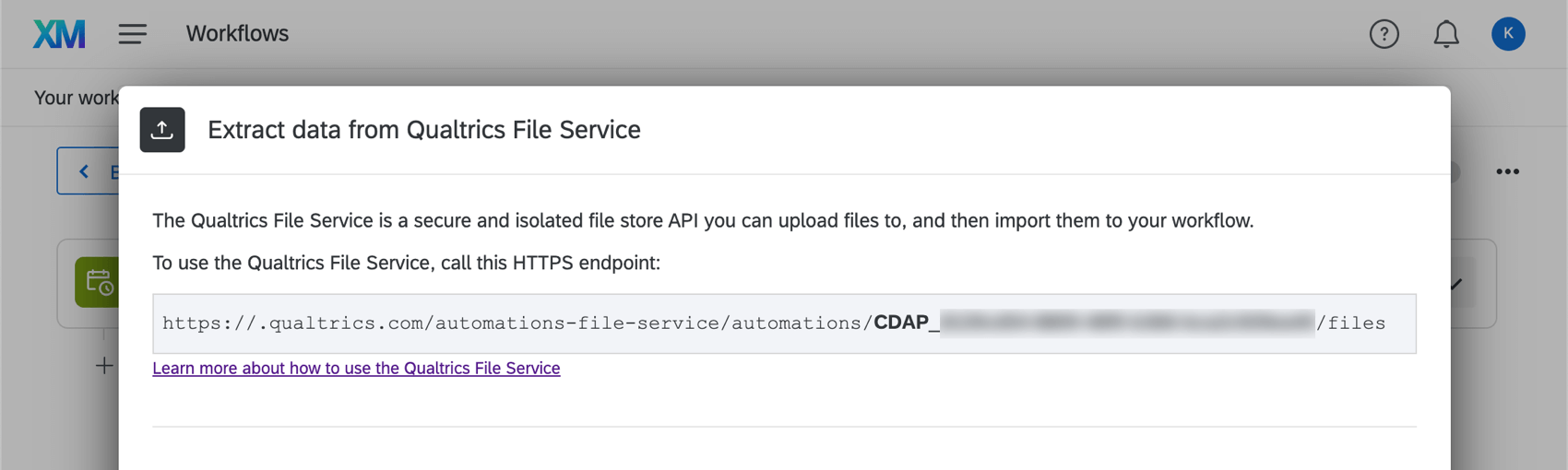 Image of the HTTPS URL for this tas, at the top after you create the task