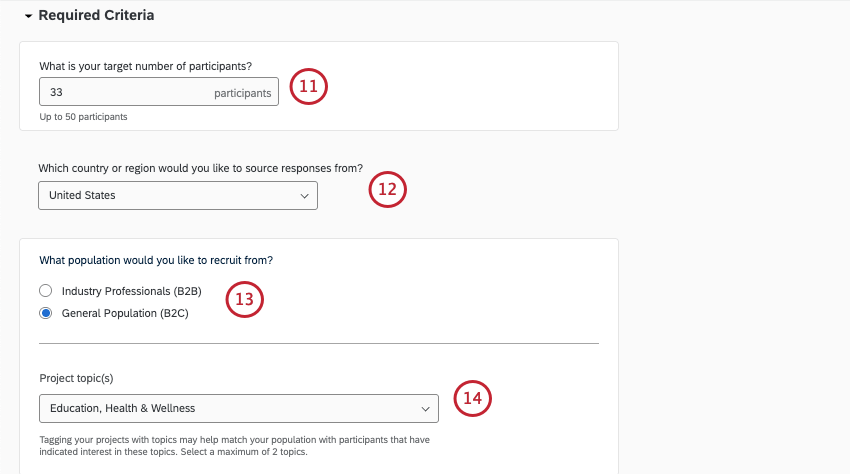 filling out panel research needs