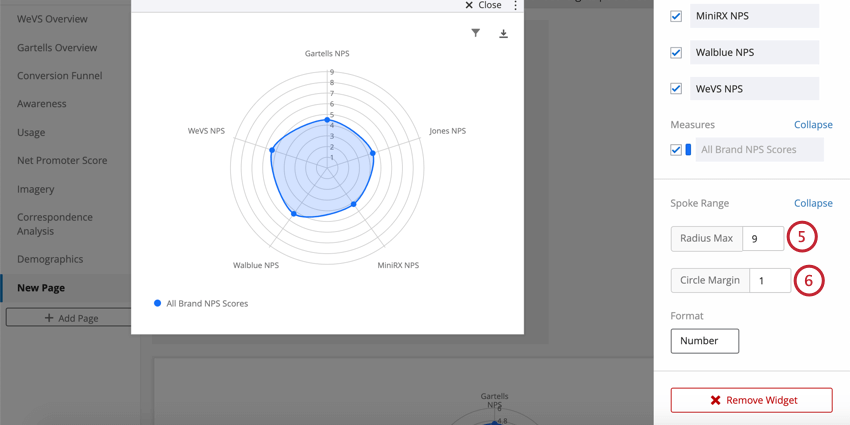 adjusting the radius and circle margin
