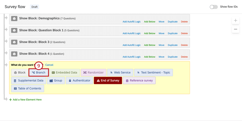 selecting branch