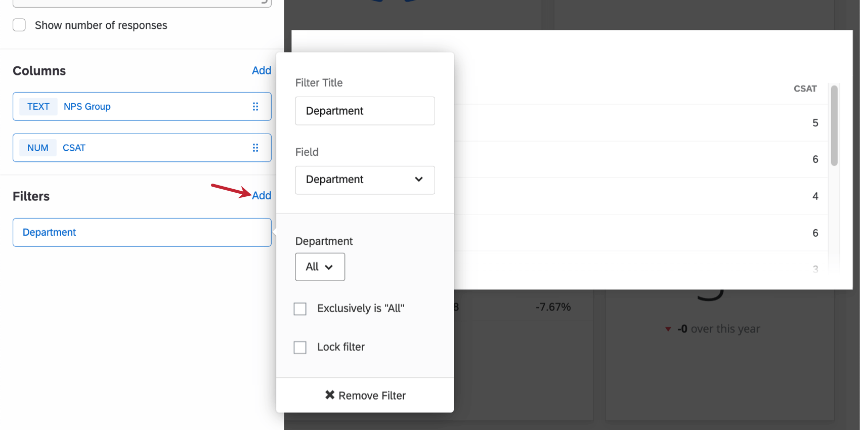 Add a filter configuration