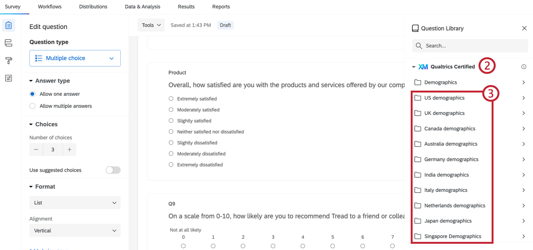 certified questions available within XMD