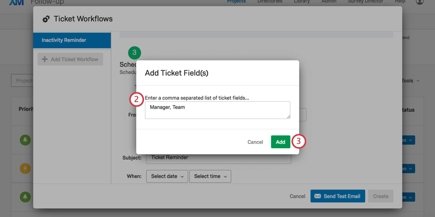 Listed ticket data in form box