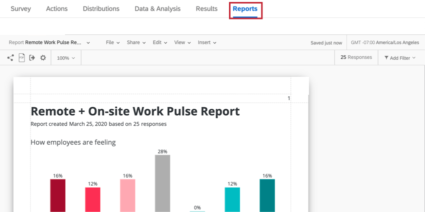 the reports tab