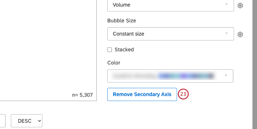 To remove a secondary axis, click Remove Secondary Axis.