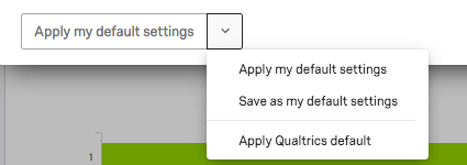apply my default settings dropdown