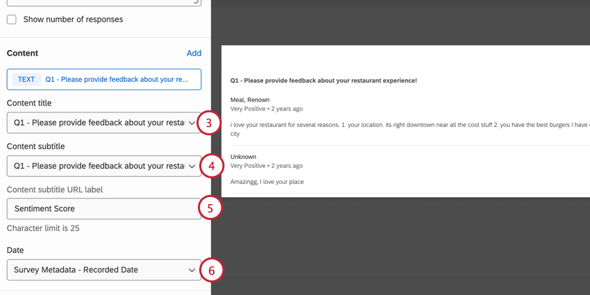 customizing the displayed content
