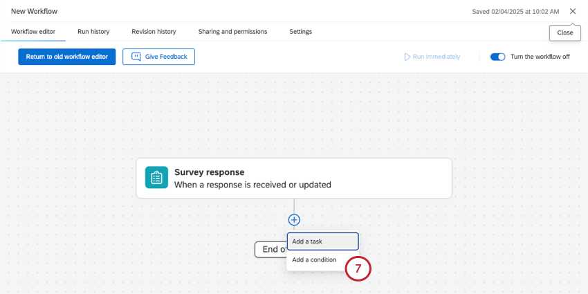 um eine Bedingung zum Ereignis eines Workflow hinzuzufügen