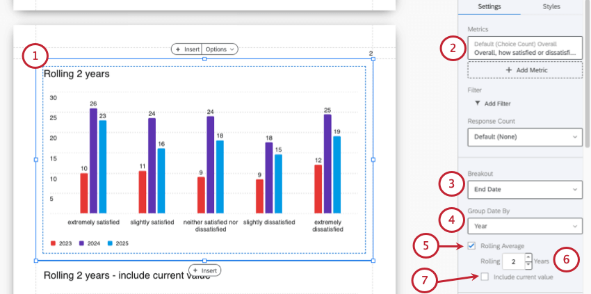 aggiunta di una media mobile a un grafico a barre