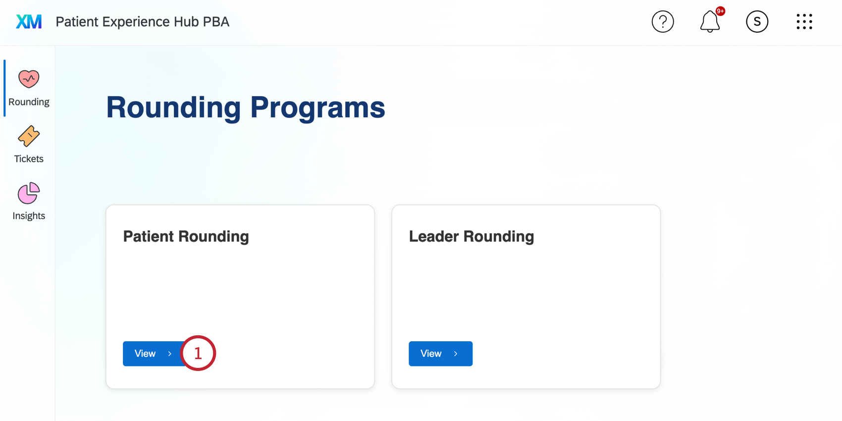 clicking view to access the rounding program
