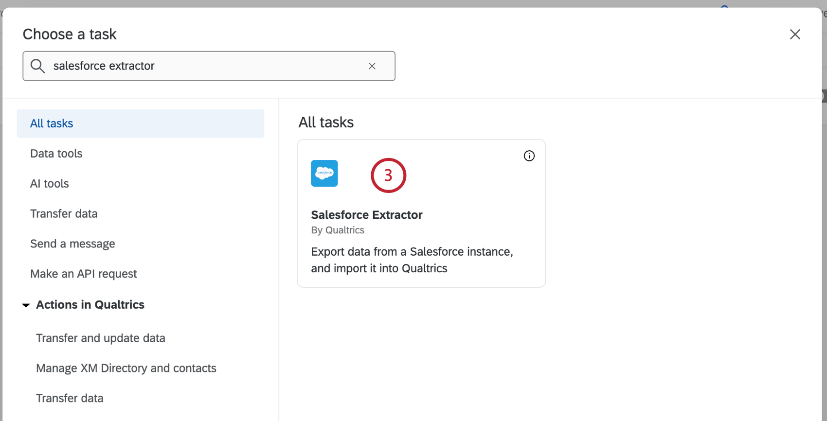 scelta dellattività dellestrattore salesforce