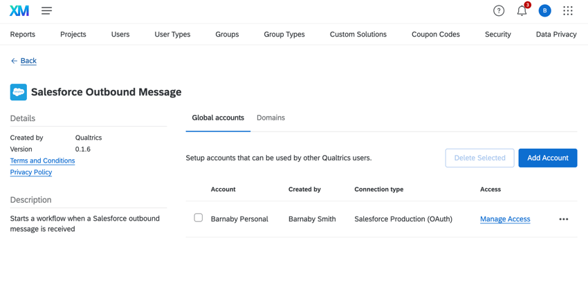 lextension des messages sortants de salesforce dans ladministration