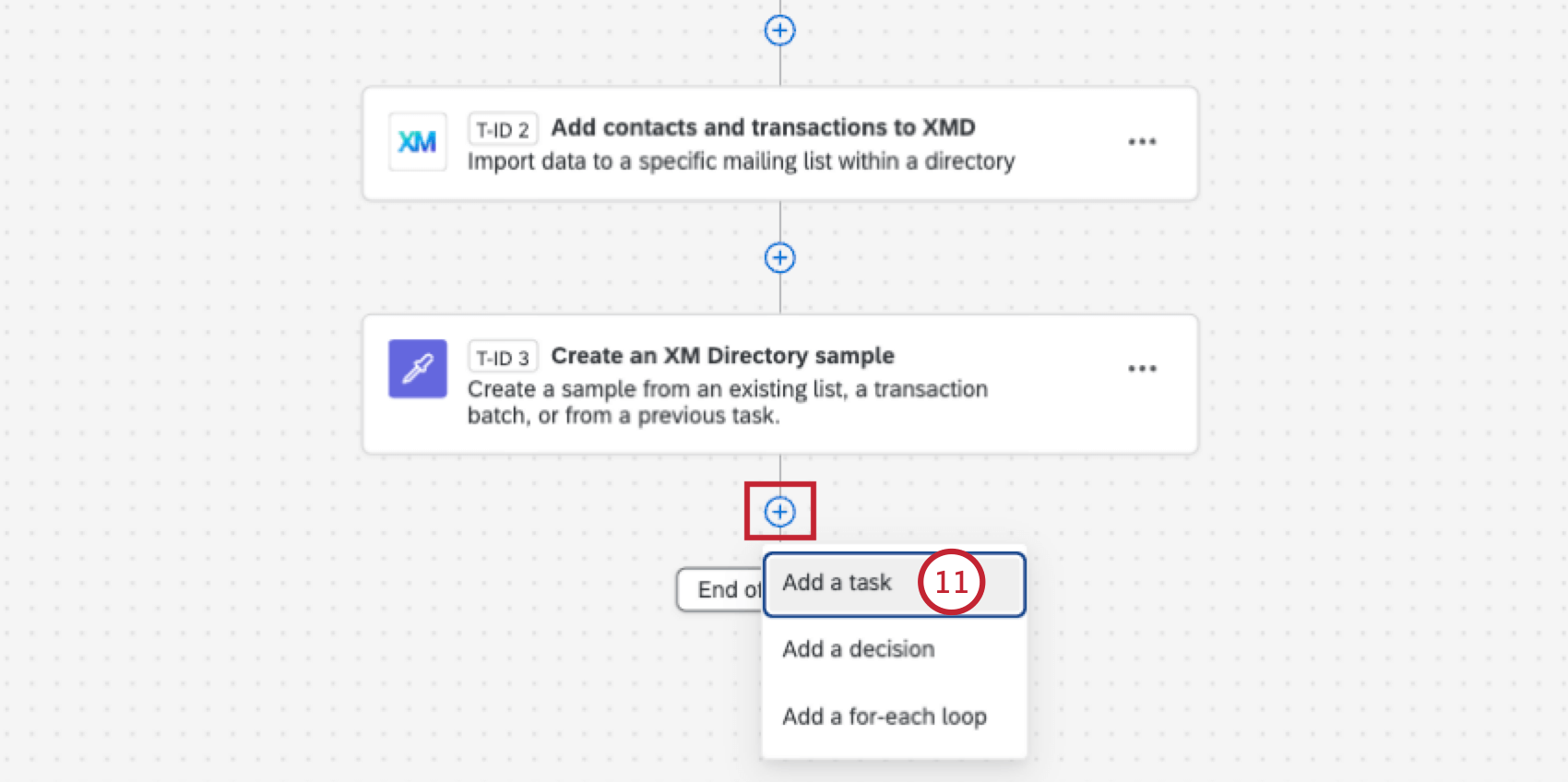 adding a task to the workflow to send emails to the new sample