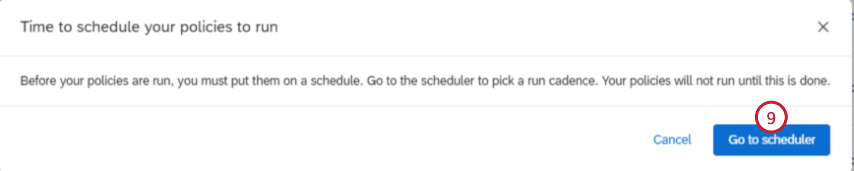 clicking "go to scheduler"