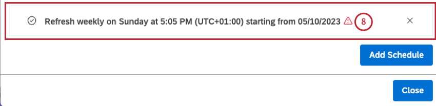refresh schedule