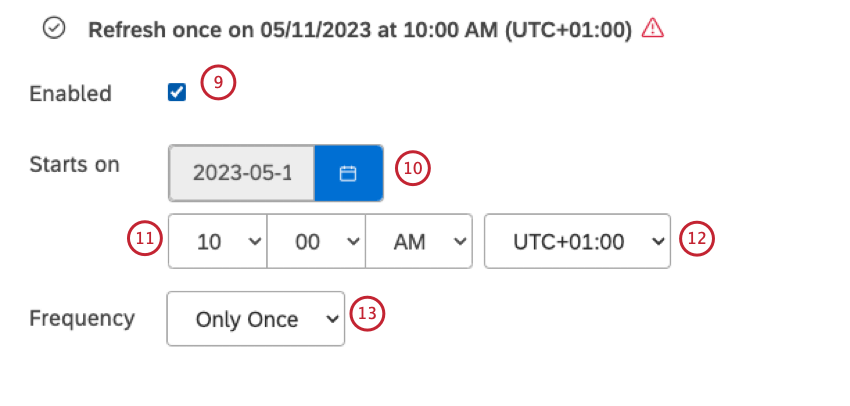 schedule configuration options