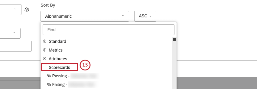 For Scorecards, sort by the selected scorecard outcomes