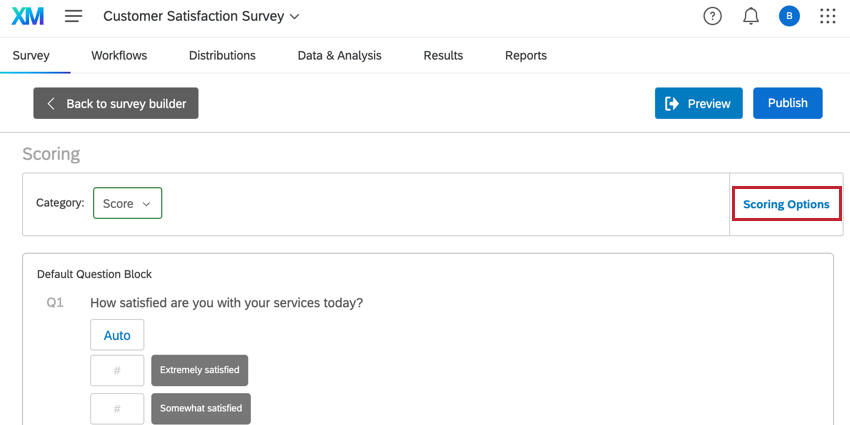 clicking scoring options