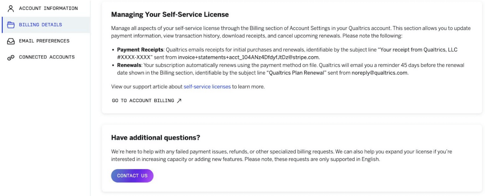 informazioni sulle licenze self-service nellhub clienti