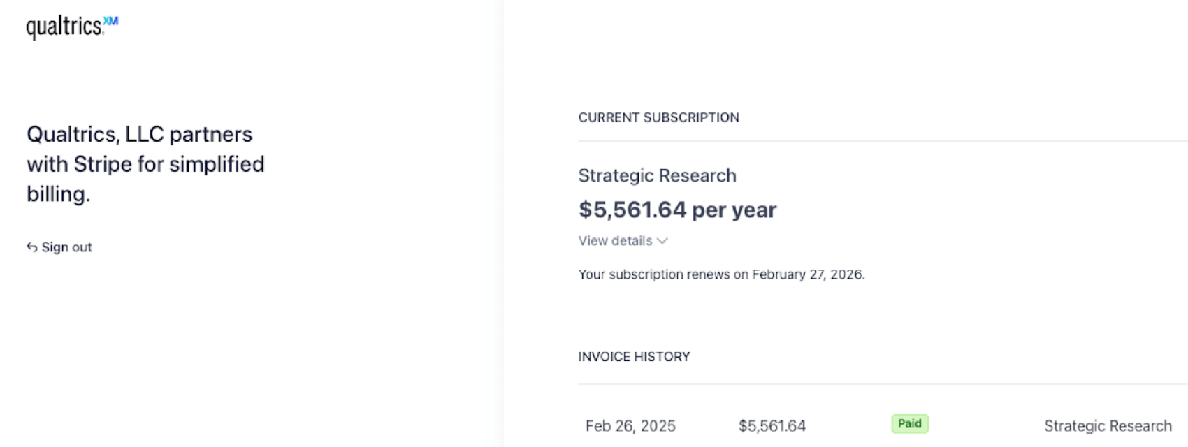 invoice history
