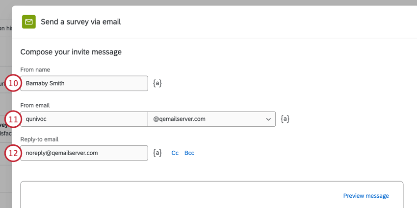 Anpassen der E-Mail-Absenderdetails