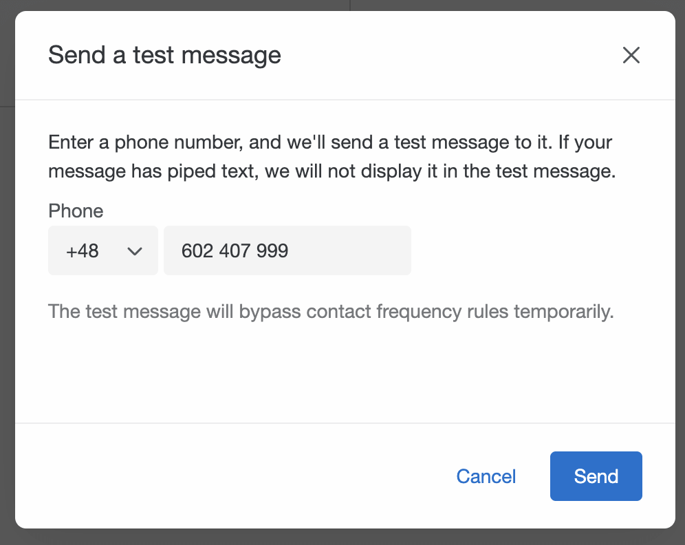 sending a test message