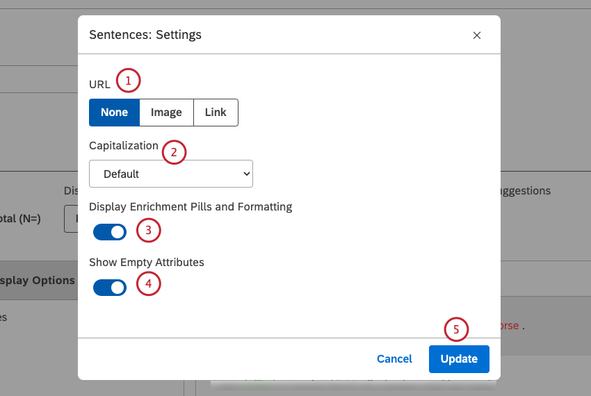 Select 1 option to render URLs in an attribute as images or clickable links