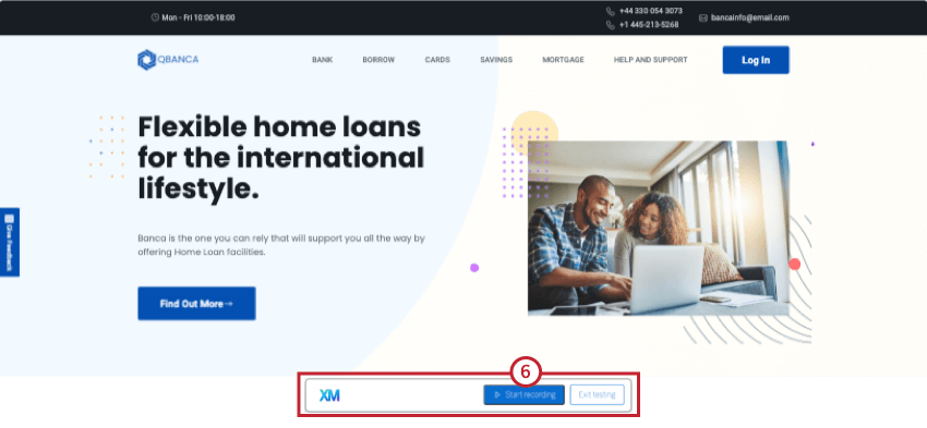 start recording option on your website