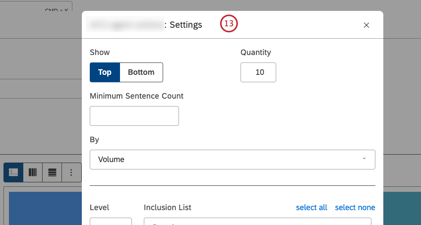 Configure the subset of data that should be included in that grouping for the report.