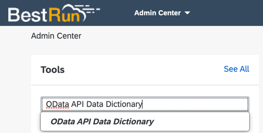 navigating to the odata dictionary in successfactors