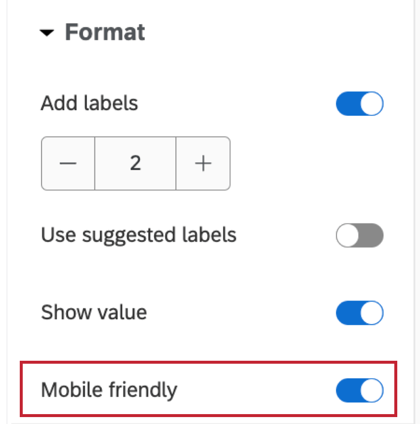 Mobile friendly option in question editing pane