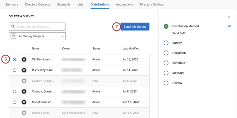 Lista de pesquisas