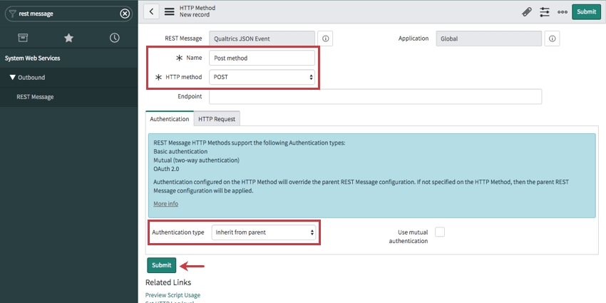Configurar el método HTTP y darle un nombre