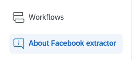bILD, wie die Registerkarte "About Facebook Extractor" aussieht