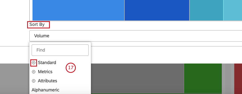 If you select the Heatmap - Single Row layout option or the Heatmap - Single Column layout option, you can select 1 of the available metrics by which selected groupings should be sorted from left to right (for the Single Row layout) or top to bottom (for the Single Column layout)