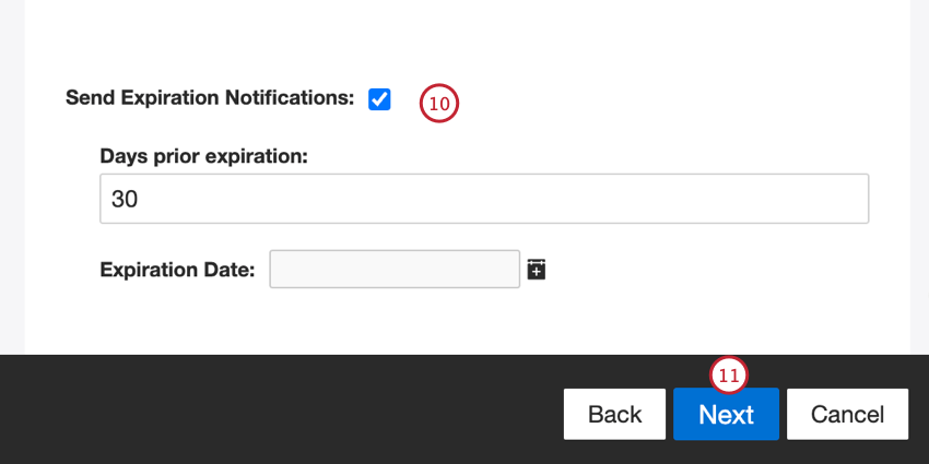 choisir la date dexpiration des informations didentification
