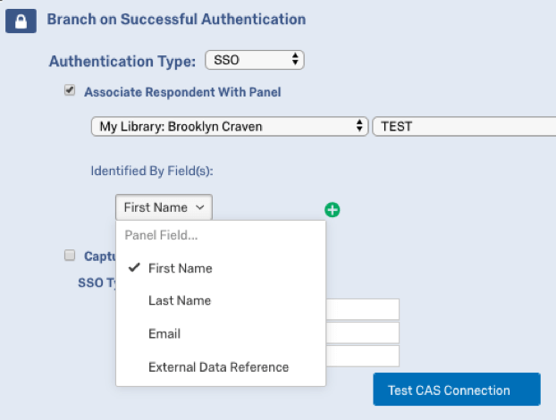 identified by fields dropdown