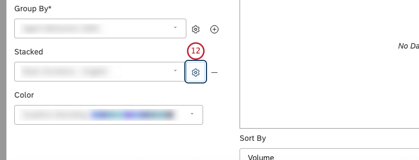 You can select an option by which to stack data inside columns or bars.